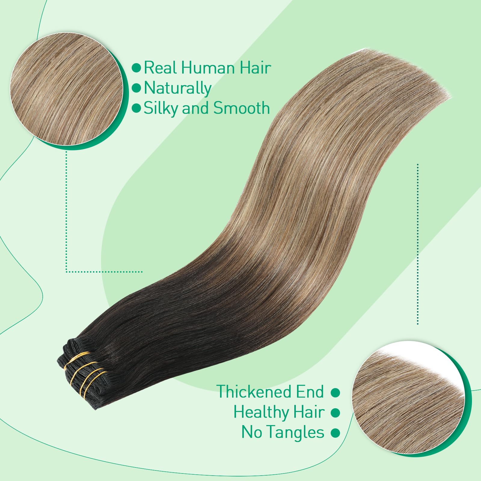 SURNEL Extensiones Clip Pelo Natural 100g 35cm 6 Piezas Castaño Chocolate Extensiones De Clip De Humano Real Extensiones Pelo Natural Remy (C#4-35cm) — view 60