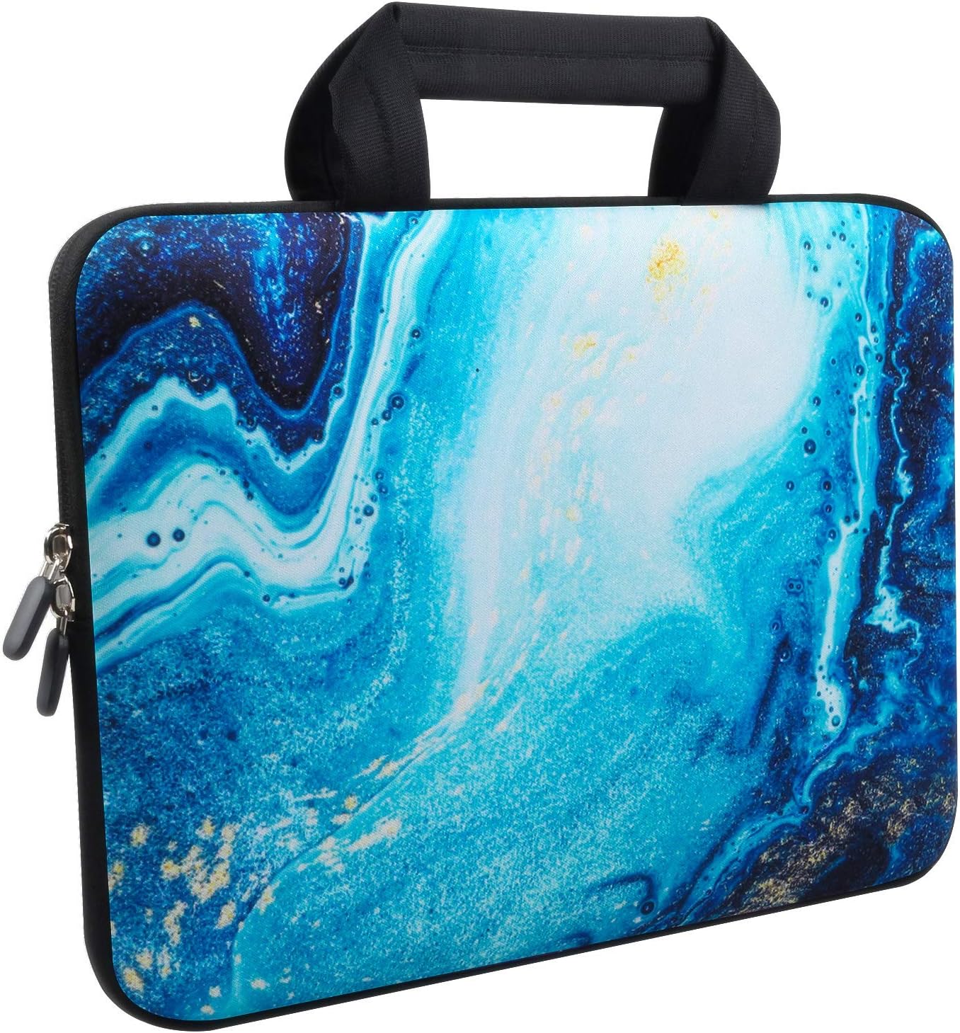 Violet Mist 11 11.6 12 Inch Laptop Carrying Bag Laptop Sleeve Case Pouch Neoprene Computer Sleeve Notebook Briefcase Bag with Handle Waterproof Protective Handbag Tablet Travel Cover, Marble