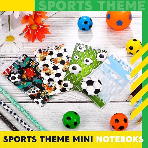 Miniatura 4 de Meanplan 20 blocs de notas deportivas mini cuadernos deportivos recuerdos de fiesta de fútbol, cuaderno de espiral, bloc de notas de fútbol a granel