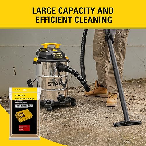 Miniatura 5 de Paquete de 3 bolsas de filtro STANLEY 19-3100, para aspiradora húmedaseca de 5-8 galones, compatible con STANLEY SL18115 SL18115P SL18116 SL18116P