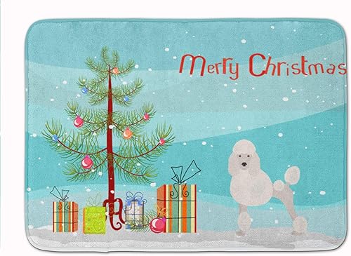 Caroline's Treasures CK3478RUG - Tapete de espuma viscoelástica para árbol de Navidad en miniatura, lavable a máquina, tapete de baño