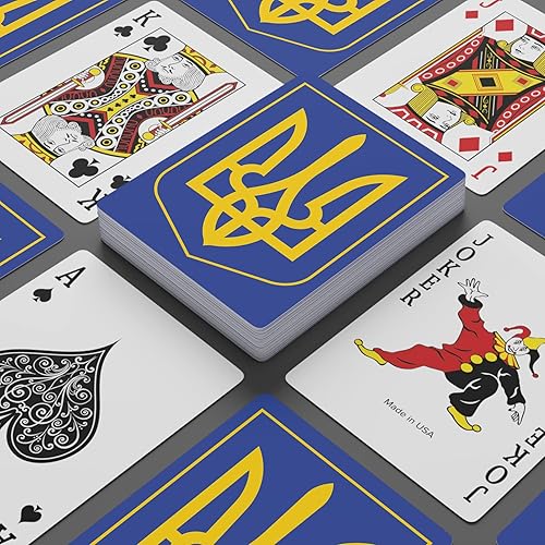 Miniatura 2 de Brian Bula Naipes de Ucrania Cartas de póquer únicas con el escudo de armas de Ucrania para apoyar a Ucrania