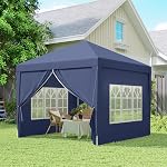 Outsunny 10'x10' Outdoor Pop Up Party Tent Gazebo Canopy with Carrying Bag (Blue)