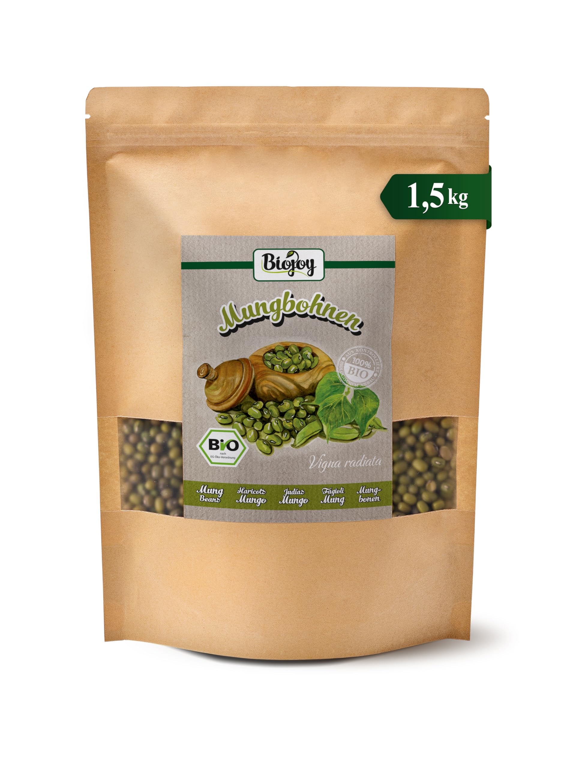 Biojoy Fagioli Mung BIO (1,5 kg), secchi e interi