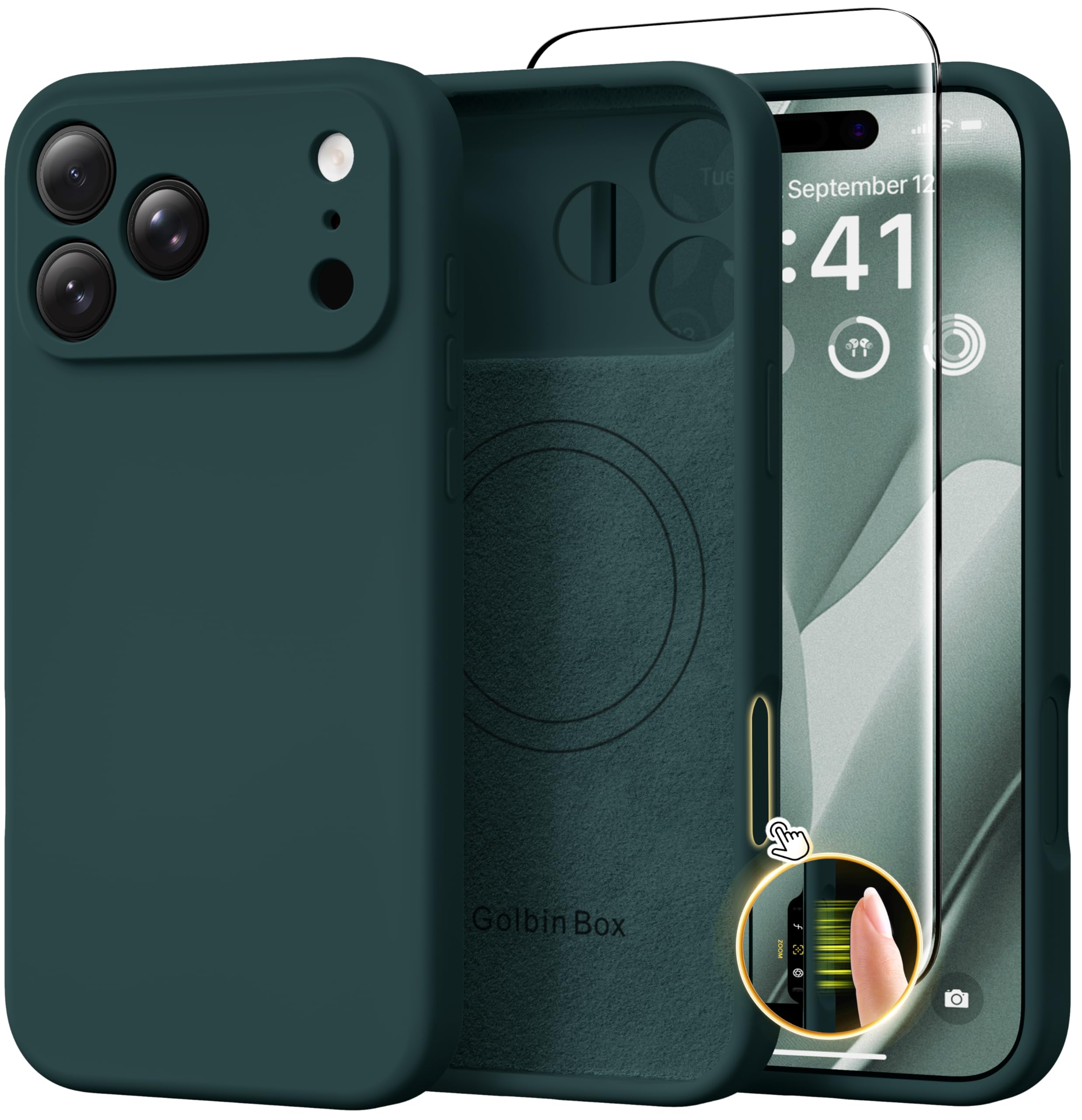 GolbinBox Magnetic for iPhone 18 Pro Max Case/17 Pro Max Case, Olive Green