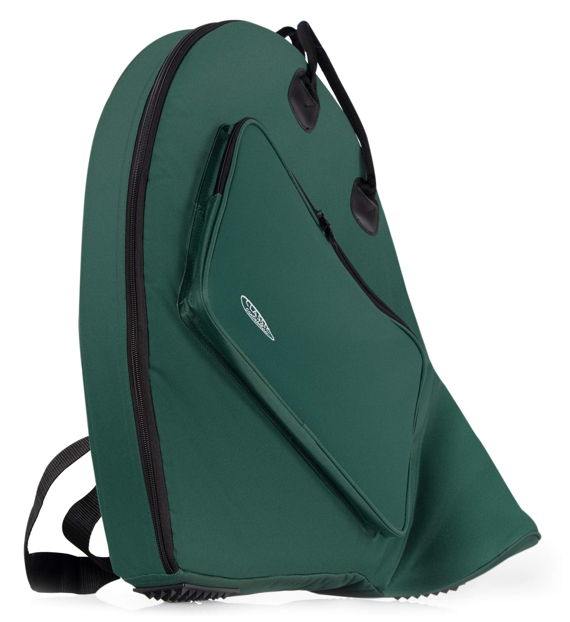 Housse Classic Cantabile PHT-1 pour Cor Parforce - Softbag pour cors à une seule coulisse - grande poche extérieure - bretelles de sac à dos amovibles - vert
