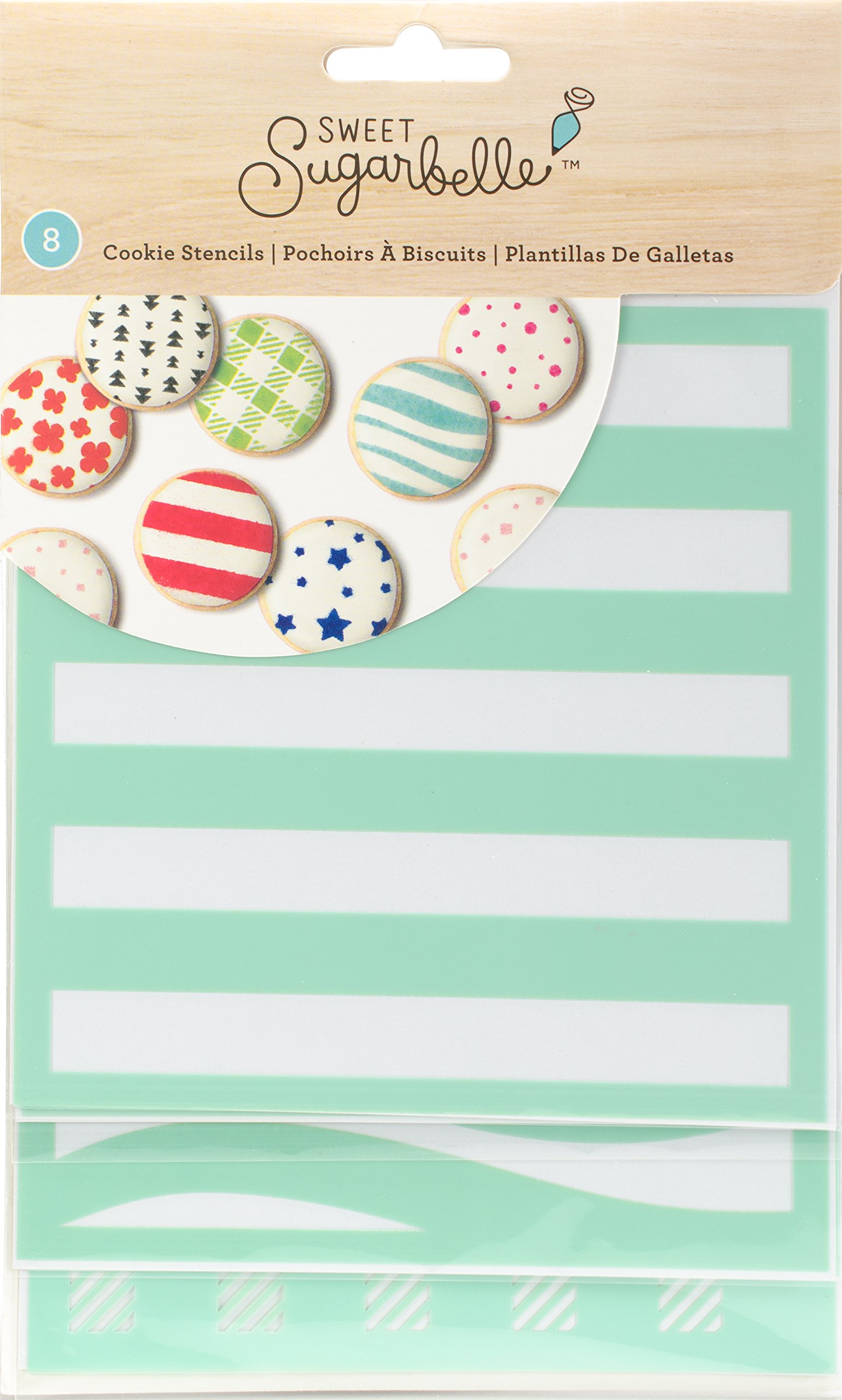 American Crafts Sweet Sugarbelle Square Cookie Decorating Stencil-5x5 inch, Green, Cookies Tasty Plastic Quick Easy Sewing Scrapbooking Journaling Printmaking Paper Craft Office Home Card Stock DIY Card Making