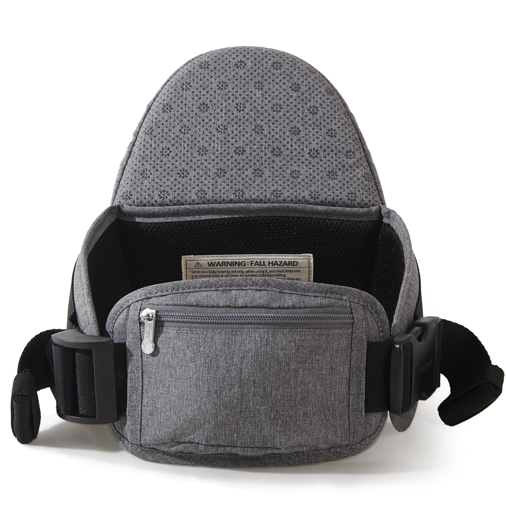 SUNVENO Toddler Carrier Hipseat, Baby Hip Seat Składany Carrier with Long Waistband für Aged 0-36 Months Newborns and Toddlers, Grey