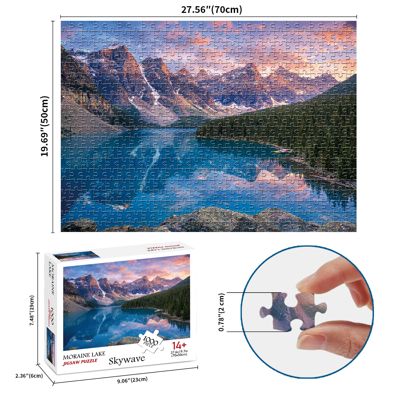 Moraine Lake Puzzle 1000 Pieces for Adults | Impossible Hard Difficult ChallengingJigsaw Puzzles for Puzzle Lovers - 3