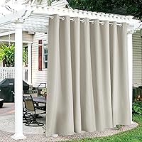 Vista 77 de RYB HOME - Cortinas opacas extraanchas para exteriores, impermeables, resisten el viento, 100 pulgadas de ancho x 84 pulgadas de largo, 1 panel