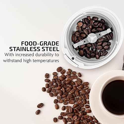 Vista 35 de Ovente CG225 Molinillo eléctrico con cuchillas de acero inoxidable para granos de café, especias, nueces, cereales, Granate