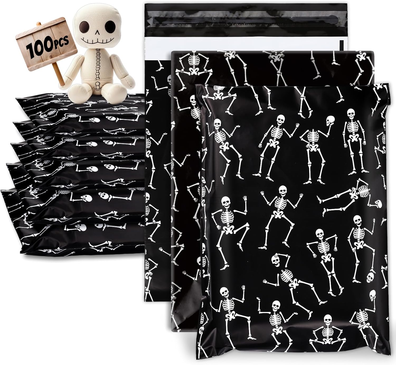 JarThenaAMCS 100Pcs 10 x 13in Checkered Poly Mailers Classic Black and White Plaid Packing Bags with Self-Sealing Decorative Gift Wrap Envelopes for Small Business Boutique Clothing
