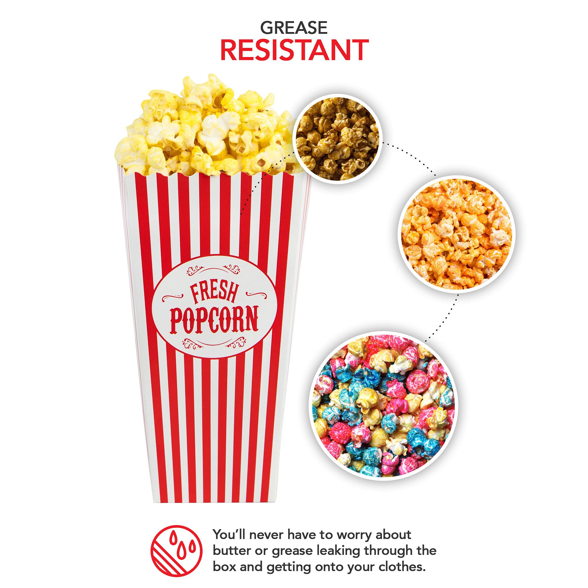 Buy Stock Your Home 46 Oz Popcorn Containers (25 Count) Greaseproof