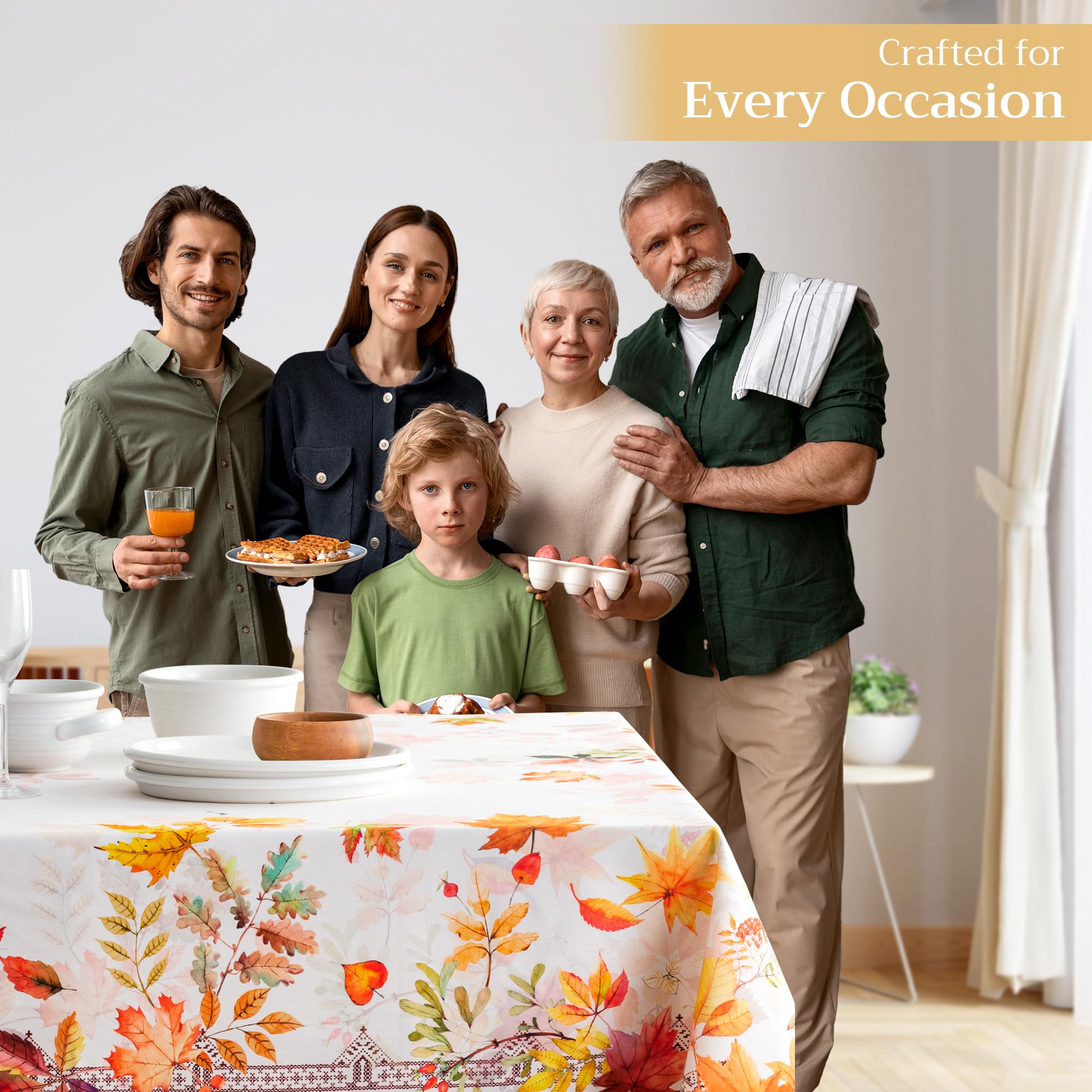 Maison D' Hermine Tovaglia Rettangolare 100% Cotone 220 Cm X 160 Cm Riutilizzabile Per Uso Quotidiano, Decorazioni Natalizie, Sala Da Pranzo, Stile Rustico, Casa, Festa (Chromo - 7