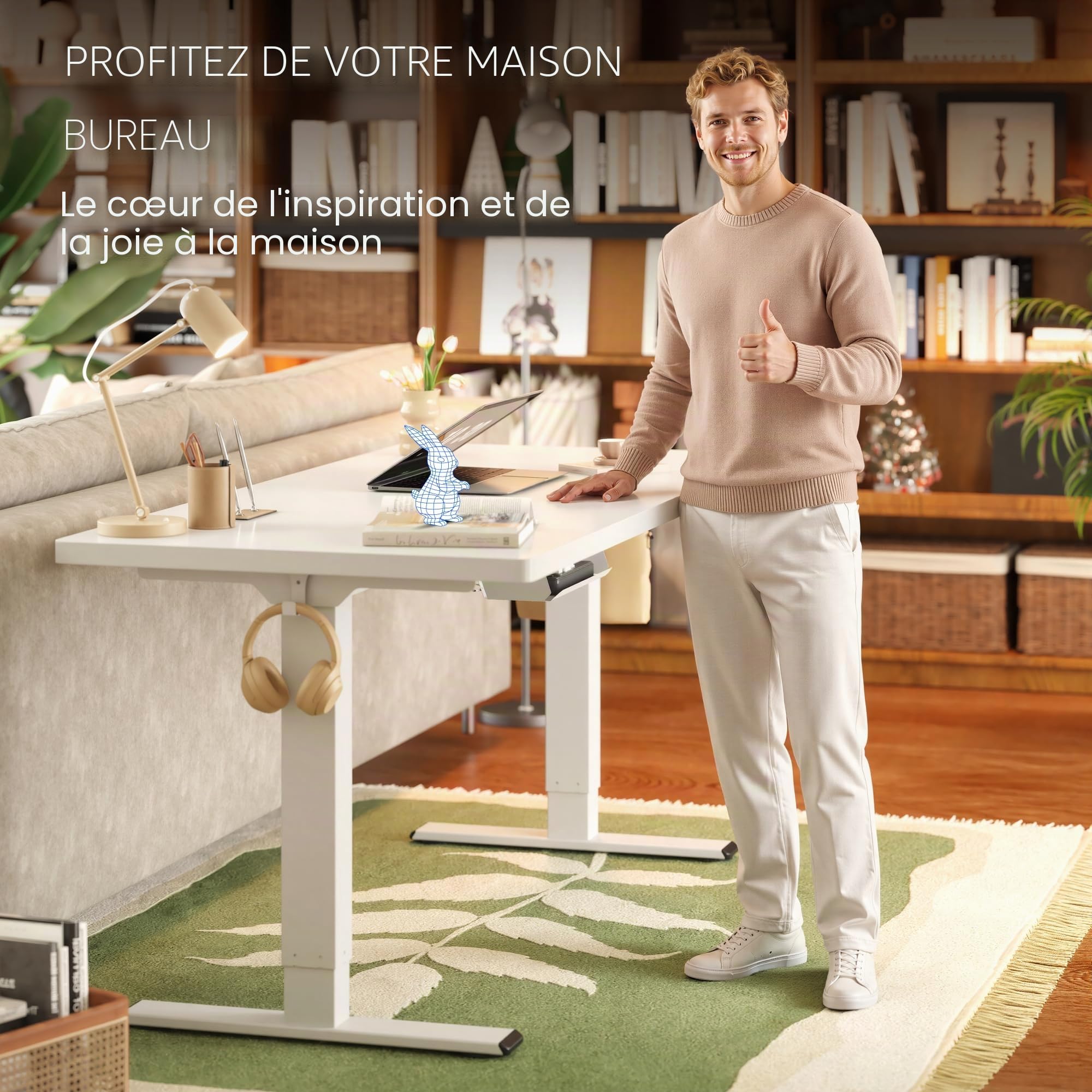 FlexiSpot Bureau Assis Debout Électrique à 2 Moteurs Charge 100kg, Bureau Réglable en Hauteur en Acier avec Panneau Smart à Fonctions Mémoires, Système Anti-collision, Cadre en Noir
