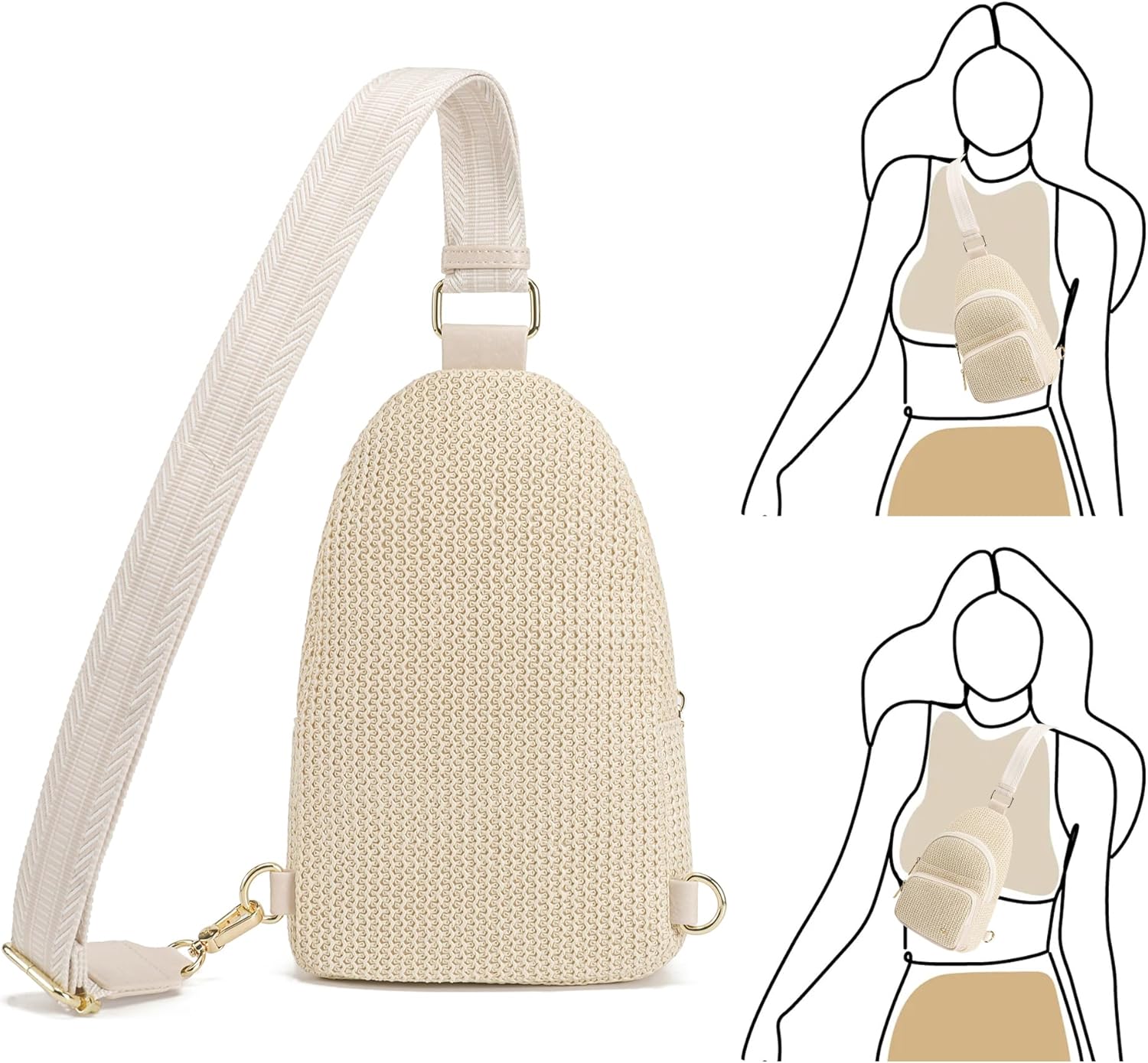 Haytijoe Faux Straw Crossbody Bags for Women RFID Summer Raffia Sling Bag Beach Vacation Travel Purse - Image 7