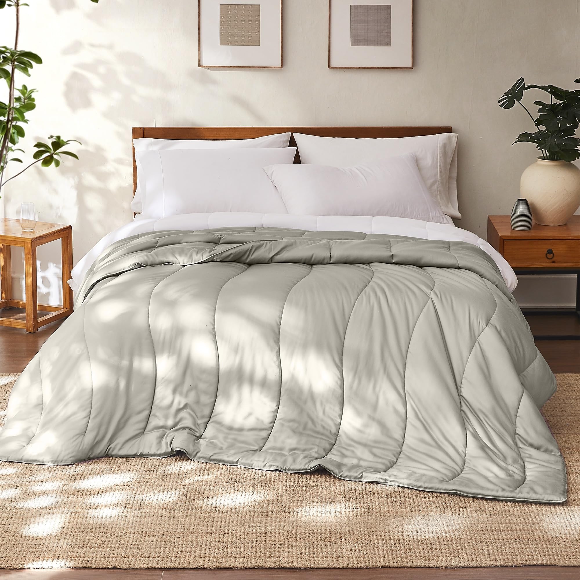 Modern Threads Tencel Lyocell Luxury Ultra Soft Down Alternative Comforter, Taupe, King