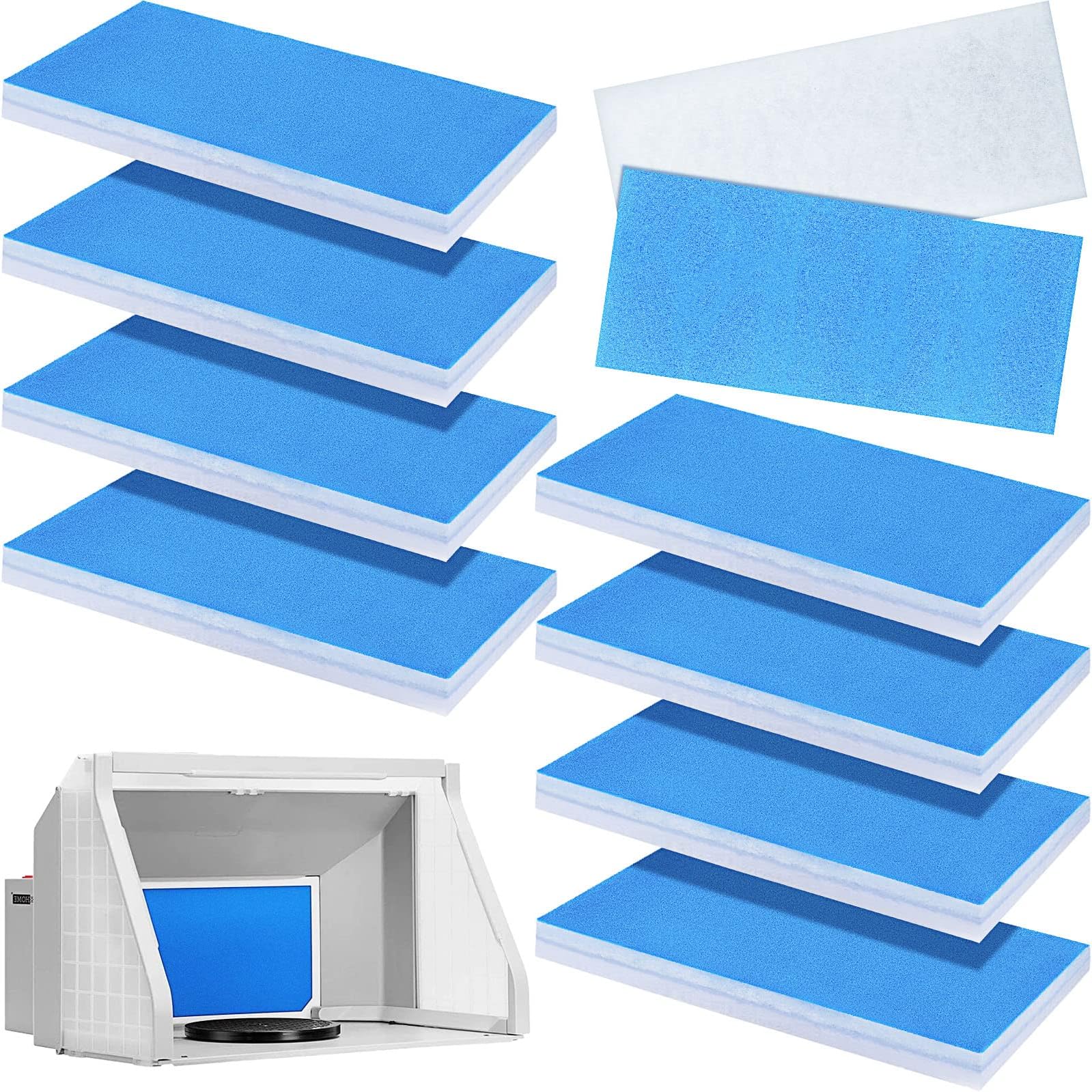 Nuenen 8 Pieces Paint Booth Filter Airbrush Booth Filter Spray Airbrush Spray Exhaust Replace Paints Filters Double-Layer for Painting Craft Tents System Project