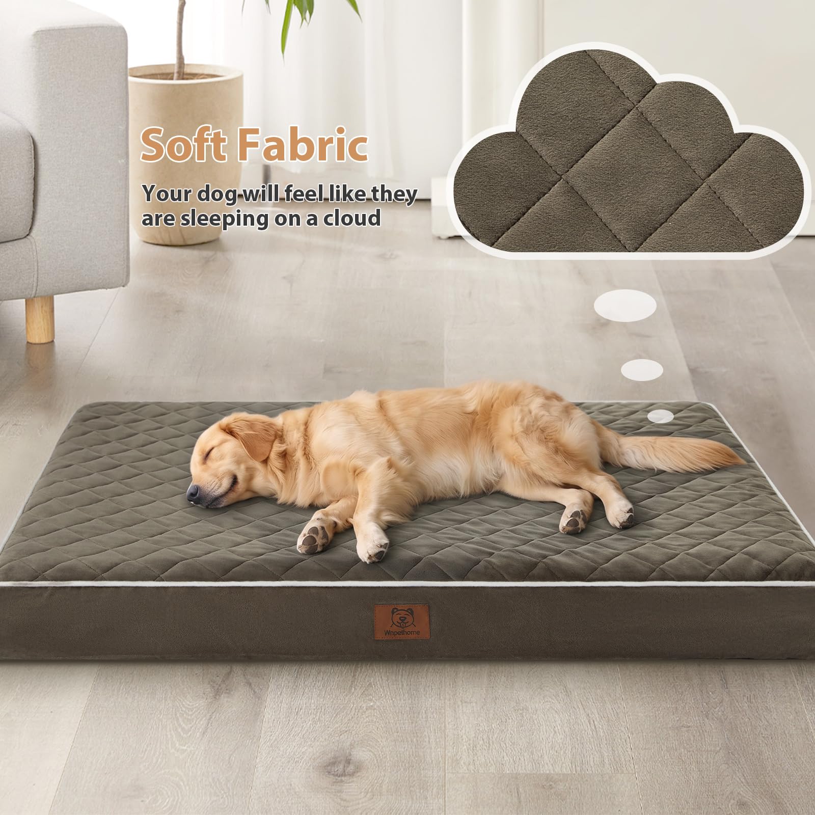 WNPETHOME Orthopedic Waterproof Extra Large Senior Dogs Bed for Comfy Sleep view 2