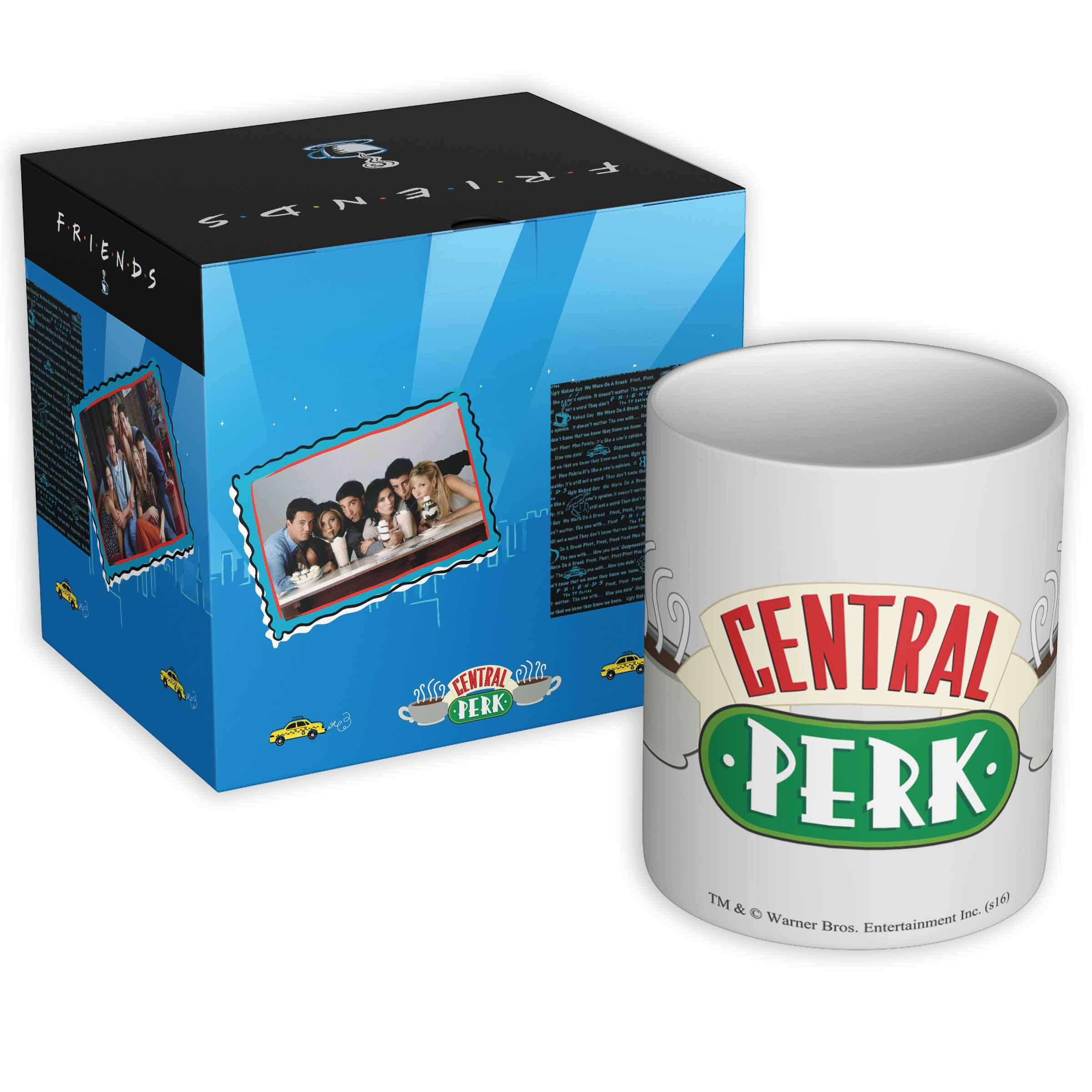 Epic Stuff - Friends Tv Series -Central perk Design Coffee Mug (with Coaster) - Officially Licensed by Warner Bros, USA