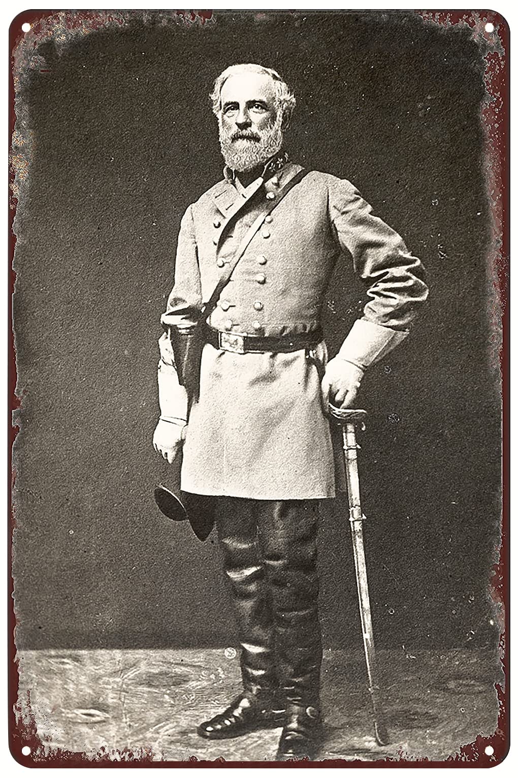 Vintage Metal Signs General Robert E Lee Poster American History Tin Sign Wall Art Decor Plaque for Home Bar Pub Club Office Living Room Man Cave 12x 8 inch