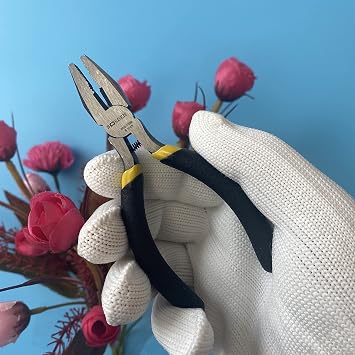 BOOSDEN 5 Inch Mini Lineman's Pliers, Side Cutter Linesman Pliers, High Leverage Combination Plier, Cutting Pliers for Electrician Work, Jewelry Making, DIY, Wire Cutting and Gripping