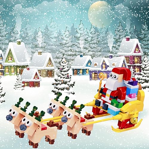 Miniatura 2 de BanBao Juegos de construcción de juguete, kit de modelo de auto de nieve de reno, juguete de regalo de Papá Noel para niñas de 7 años, juguetes de