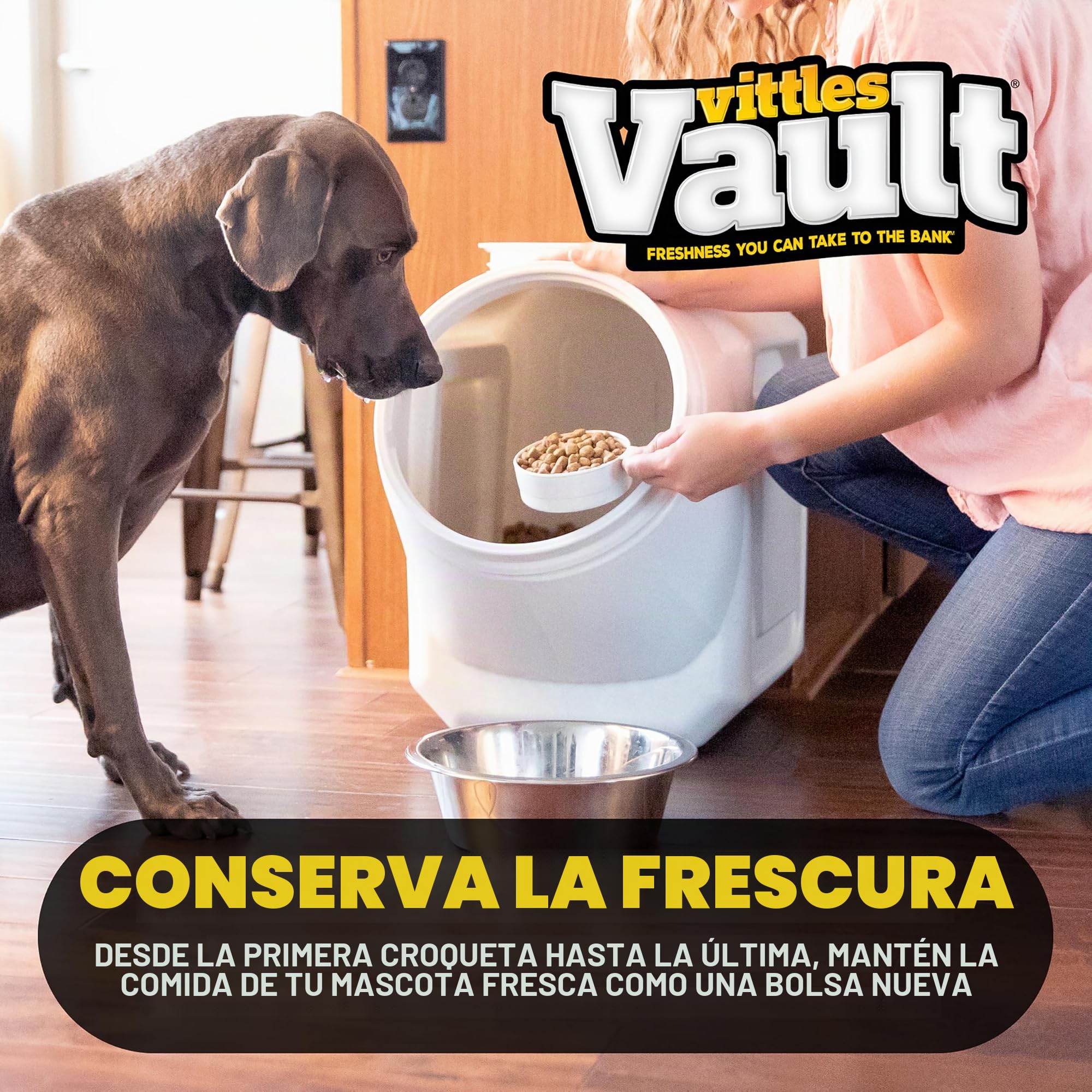 Gamma2 Vittles Vault - Contenedor apilable de almacenamiento de alimentos para perros con tapa hermética, para hasta 40 libras de comida seca para mascotas, para gatos y cachorros, plástico sin BPA,