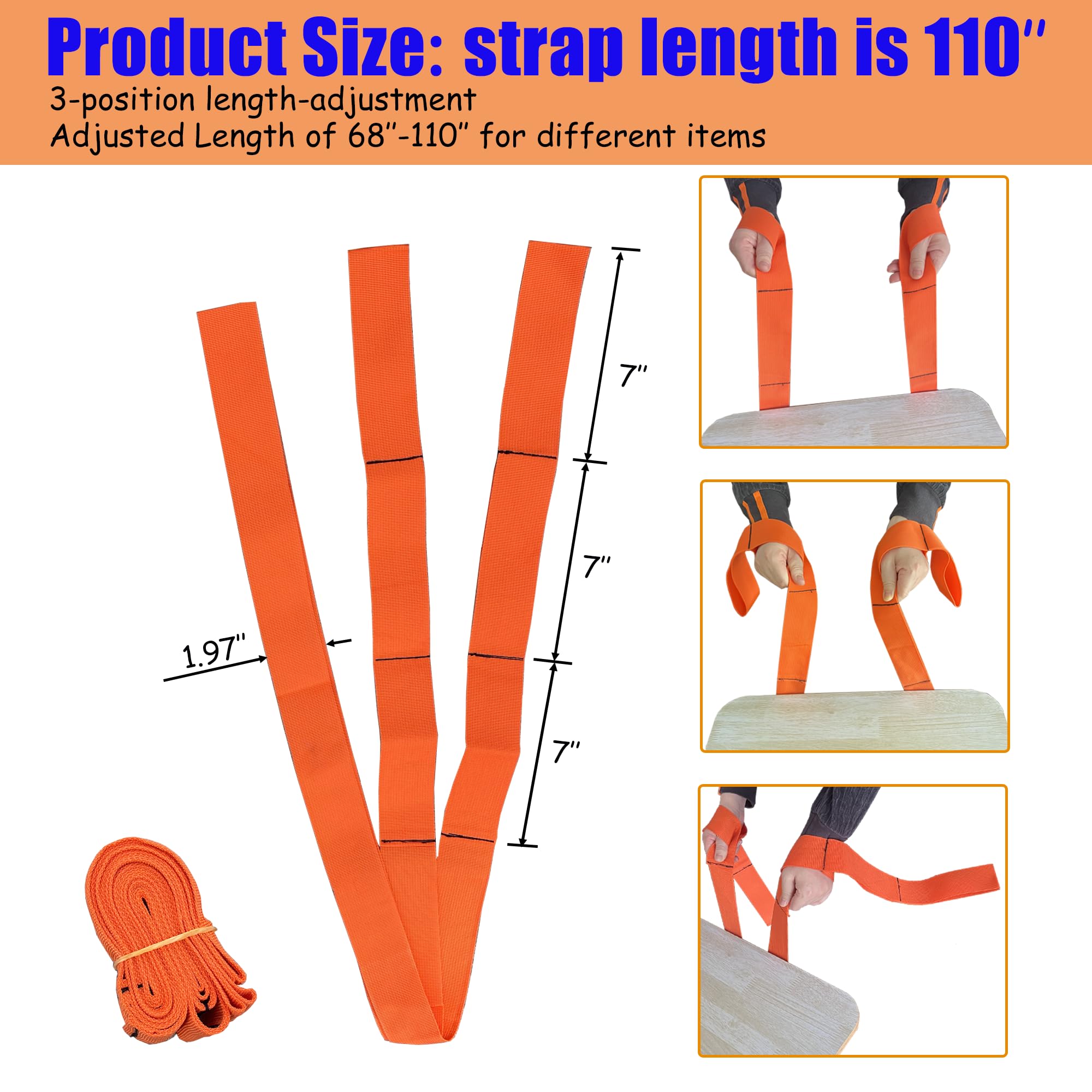 Furniture Moving Straps - 2 Pack Heavy Duty -3