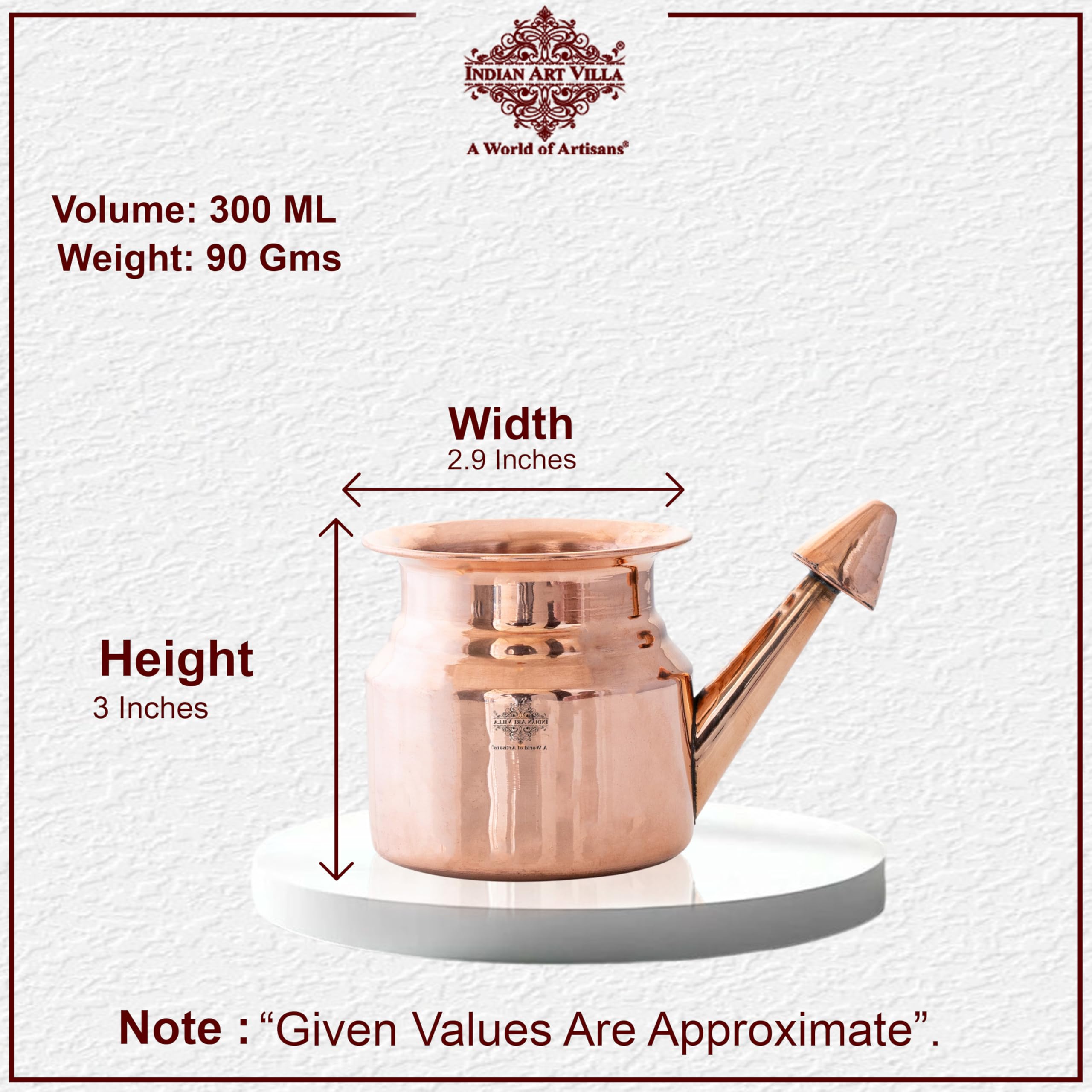 Pure Copper Neti Pot - Sinus Relief & Ayurveda -5