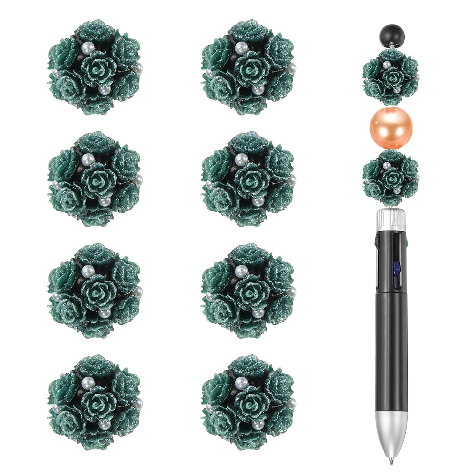 Perles focales en strass gris de 2 cm pour création de bijoux et stylos personnalisés x10