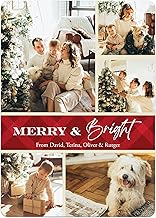 Custom Christmas Cards (15 to 200 Cards with Envelopes) Personalized Photo Holiday Cards (Christmas Collage)