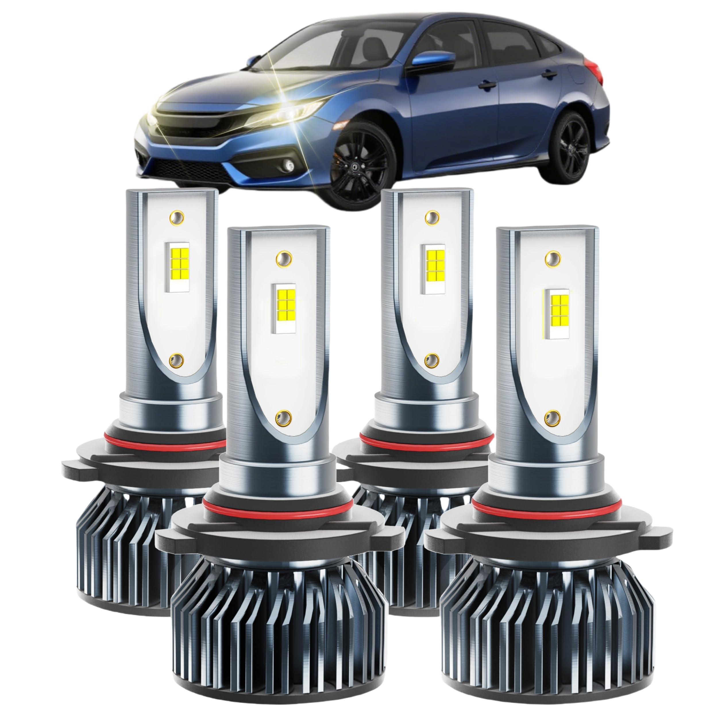 Civic Dedicated Accessory,Fit for 2016 2017 2018 2019 2020 2021 2022 Civic,6000 K Dedicated05 H 11 L,Plug and Play,No Errors,Pack of 4