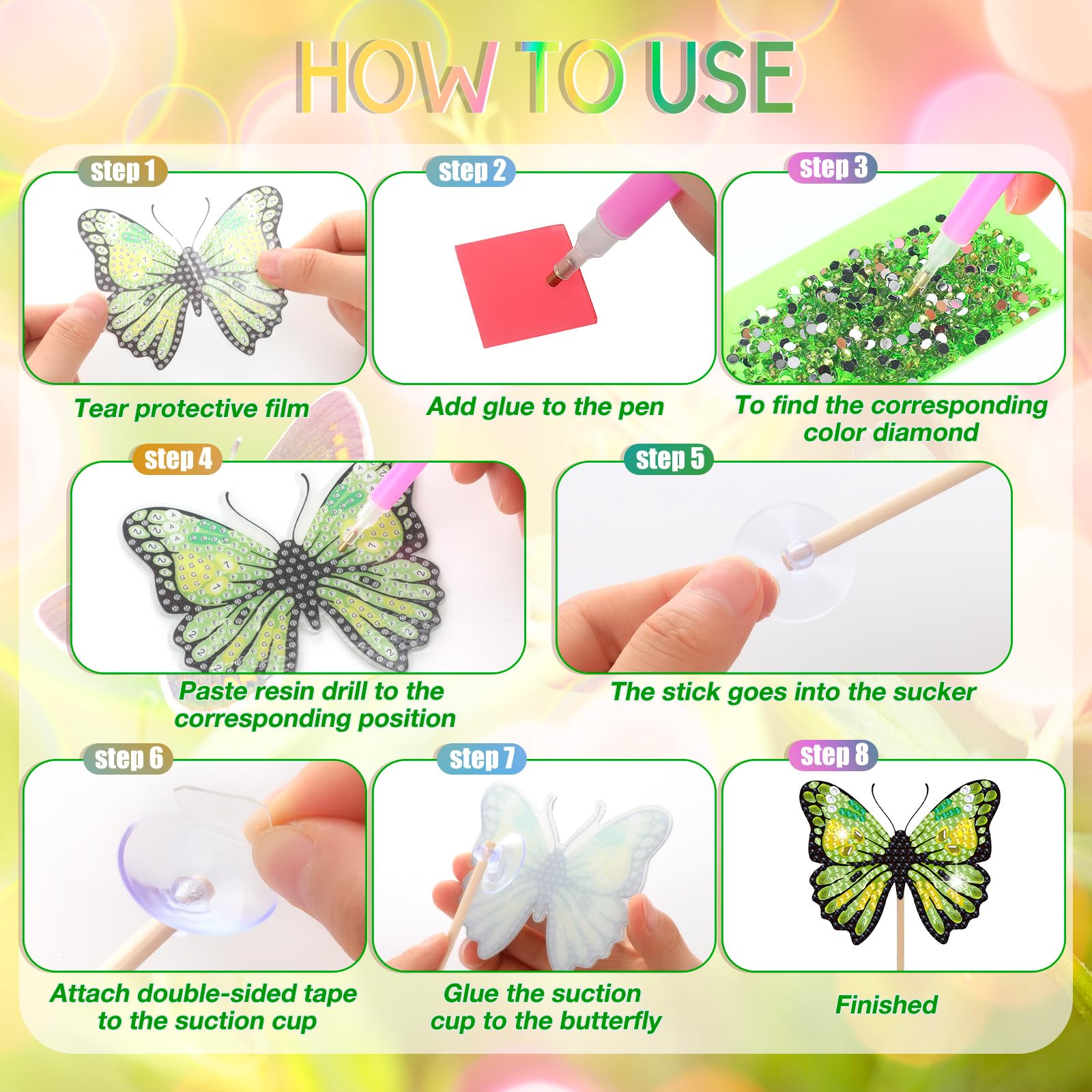 🦋 Kit De Manualidades YFPOPONE De 48 Piezas – 32 Adornos De Madera + 12 Rotuladores Acuarelables + 4 Láminas De Pegatinas De Temática Nocturna, Ideal Para Niñas Y Niños, Regalo Creativo