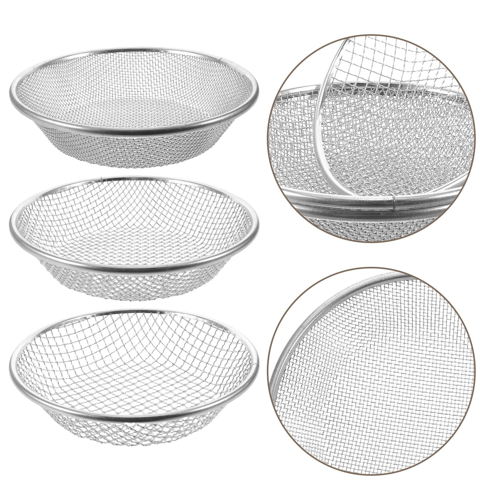 Luxshiny 3 Pièces Tamis de Jardin en Fer Galvanisé 30x30 Cm Maille Renforcée pour Tamiser Sable et Terre, pour Culture de Semis en Extérieur