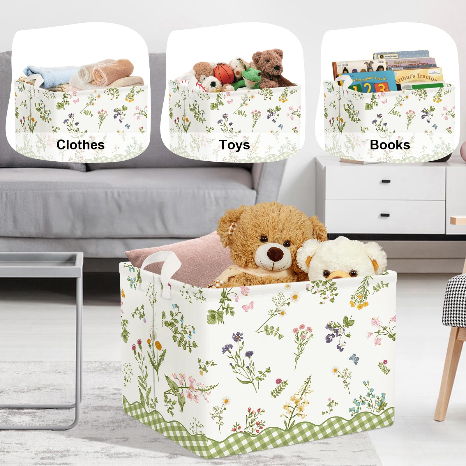 Grande Cesta Ropa Sucia Flores Plegable Cestos Almacenaje Ropa Juguetes para Padres,Mariposa,36L