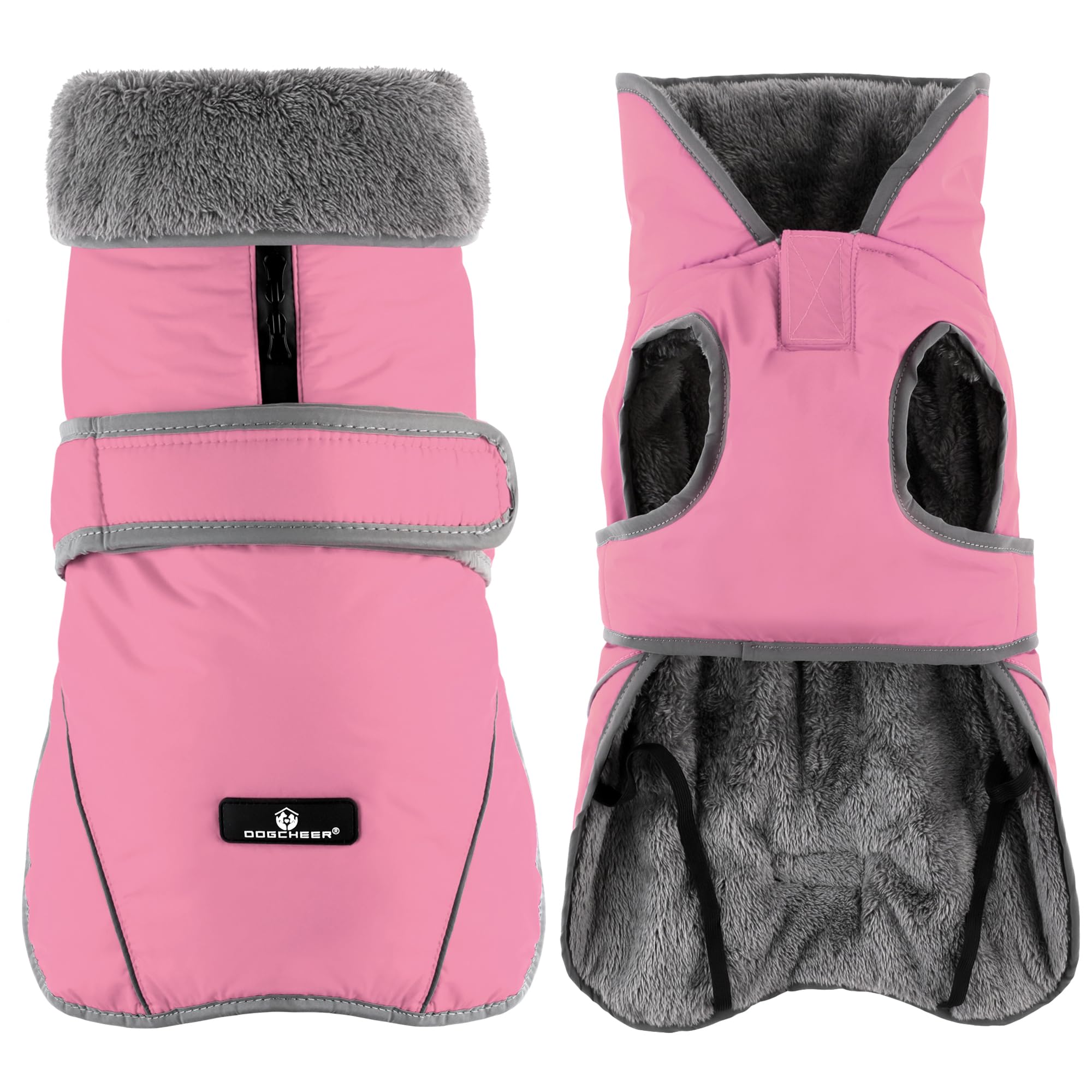 Dogcheer Dog Winter Coat, Waterproof Dog Jacket with Zipper Leash Opening