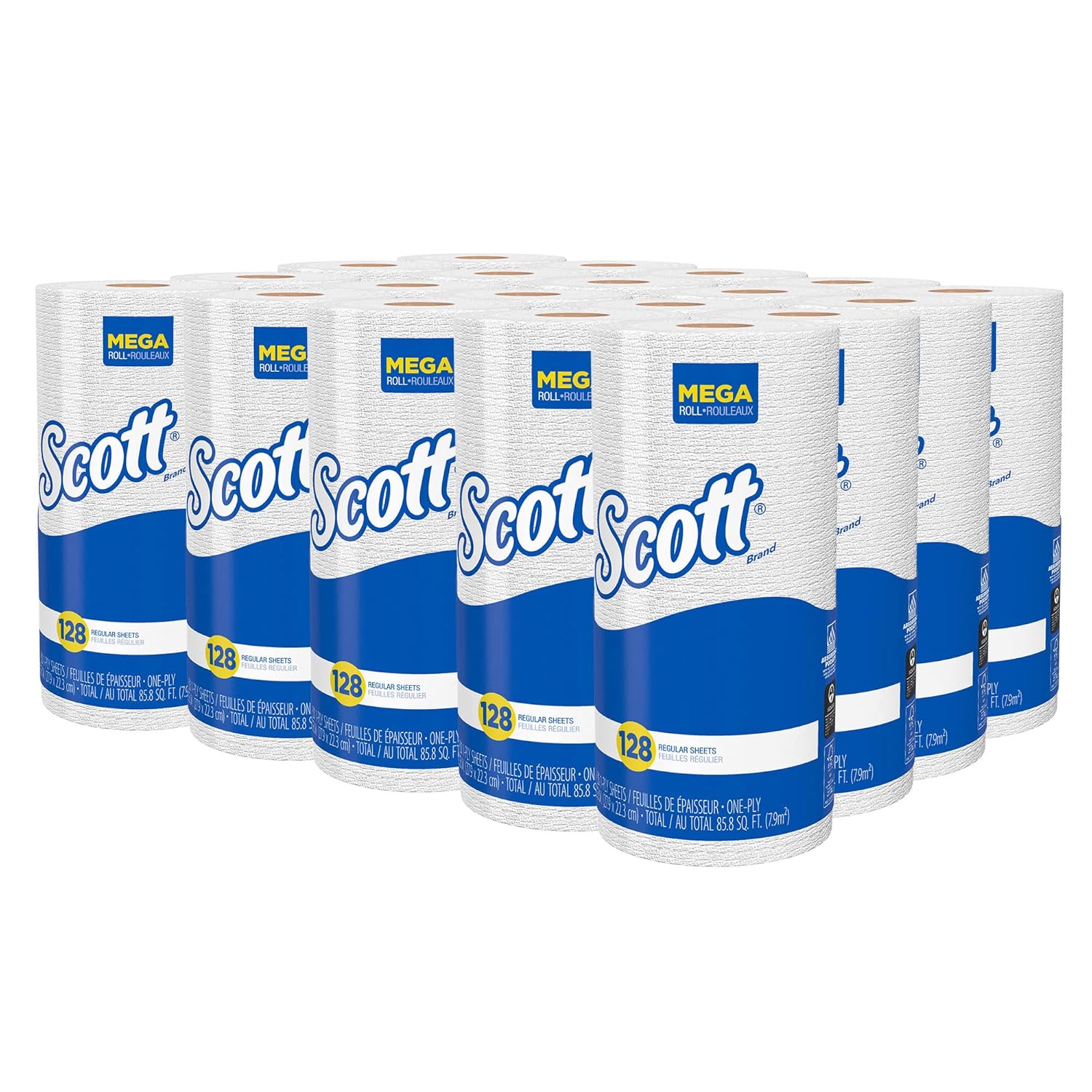 Scott 41482 Kitchen Roll Towels, 11" x 8-25/32", White (Pack of 20)