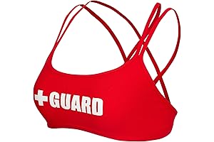 Essential Lifeguard Crop Top for Women: Guard Double Cross Swimsuit Top