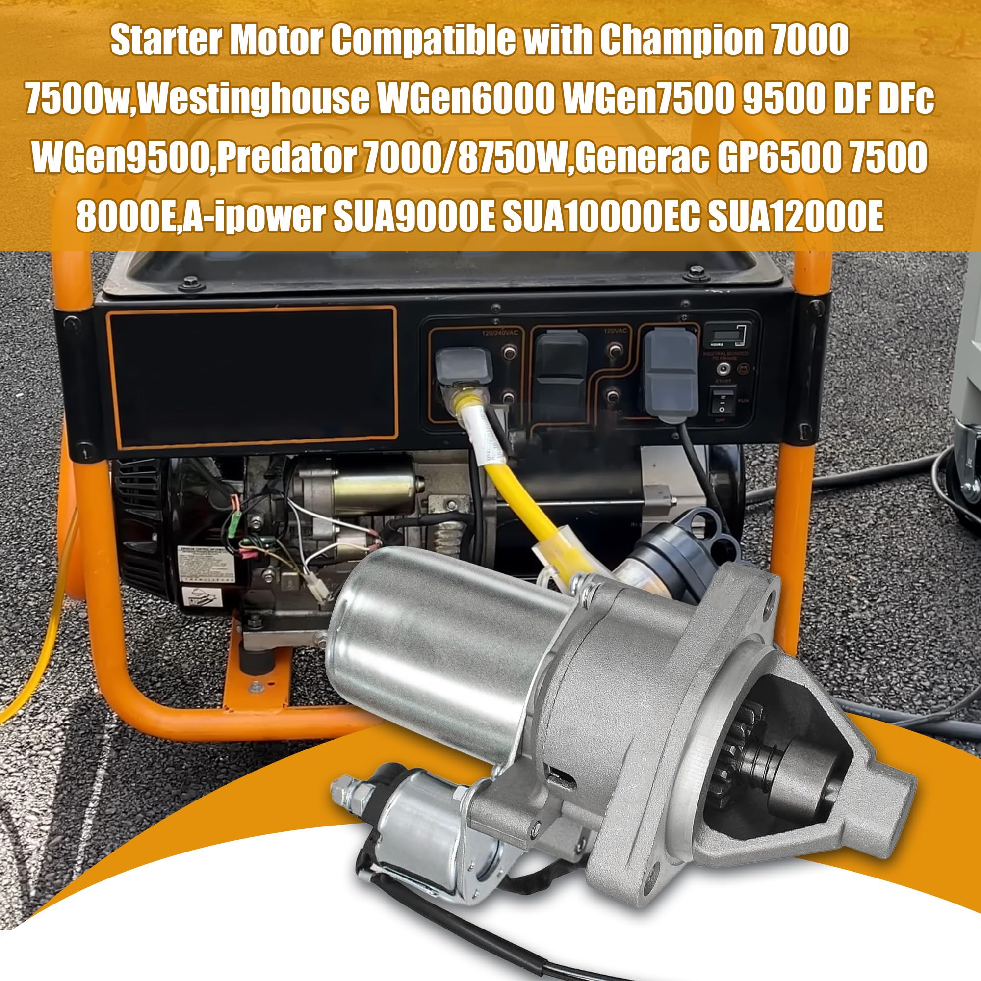 Snapklik.com : Starter Motor W/ 2-Wire Plug For Predator 7000/8750W ...