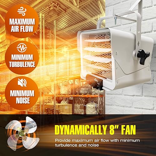 Vista 4 de Dr. Heater DR966 calentador comercial para negocio/cochera 240 V, 3000-watt/6000-watt.