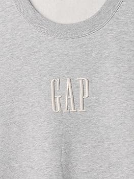 GAP mens Logo Crewneck Fleece Sweatshirt Lt Grey Heather XS