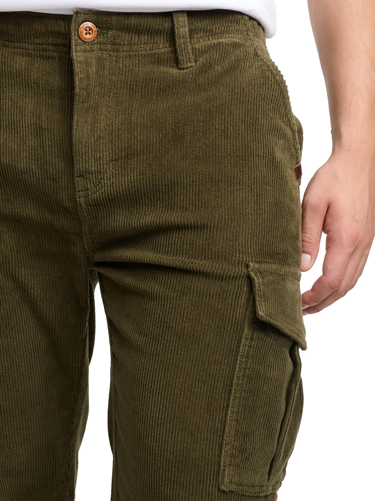 Indicode INJammon - Pantaloni da uomo in velluto a coste elasticizzati, in cotone, per il tempo libero