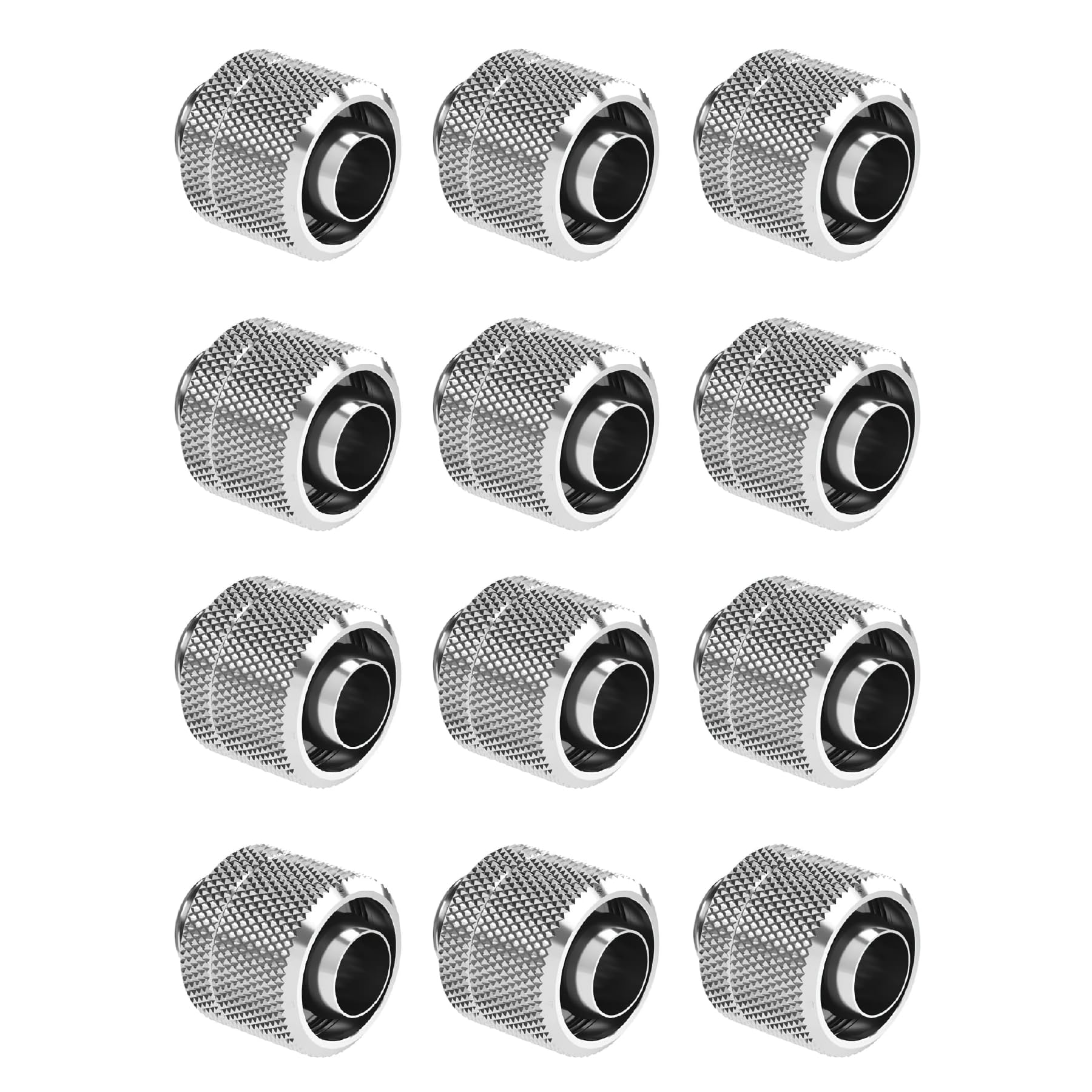 dracaena.io 12 pack G1/4" thread to 3/8" ID, 1/2" OD Compression Fitting for Soft Tubing, Soft Tube Connectors for Computer Water Cooling System,