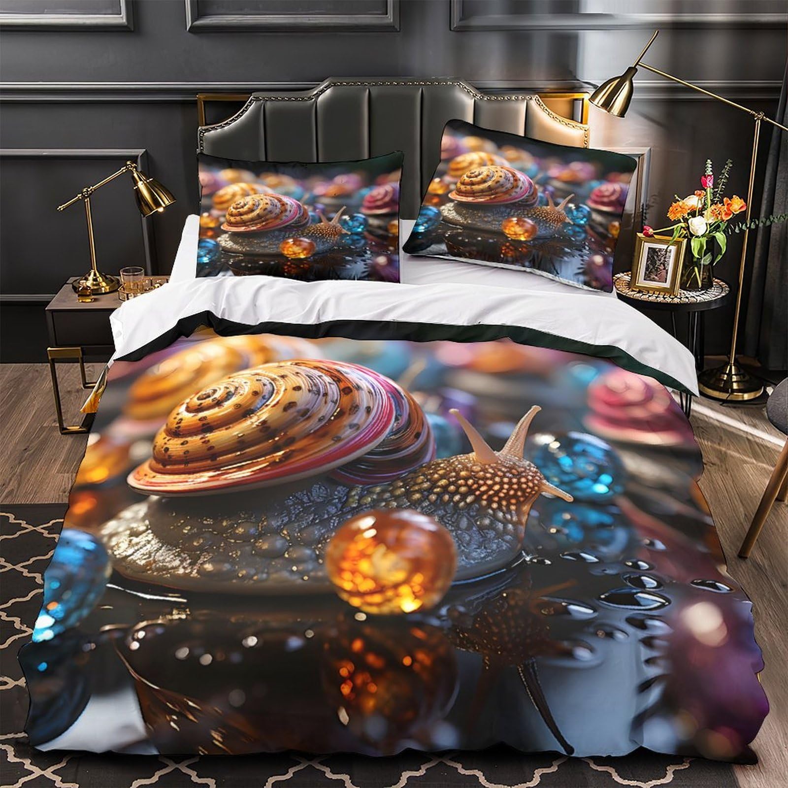 Housse de couette microfibre hypoallergique 140x200 lit 3D