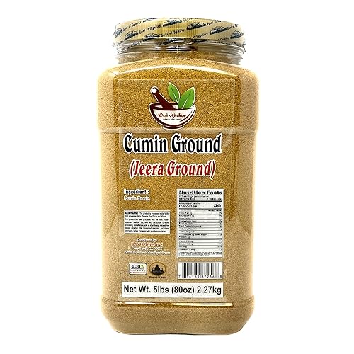 Desi Kitchen - Especias en polvo de comino (Jeera) 5 libras (80 onzas), a granel, todo natural, sin sal, vegano, sin colores, sin OMG, origen indio