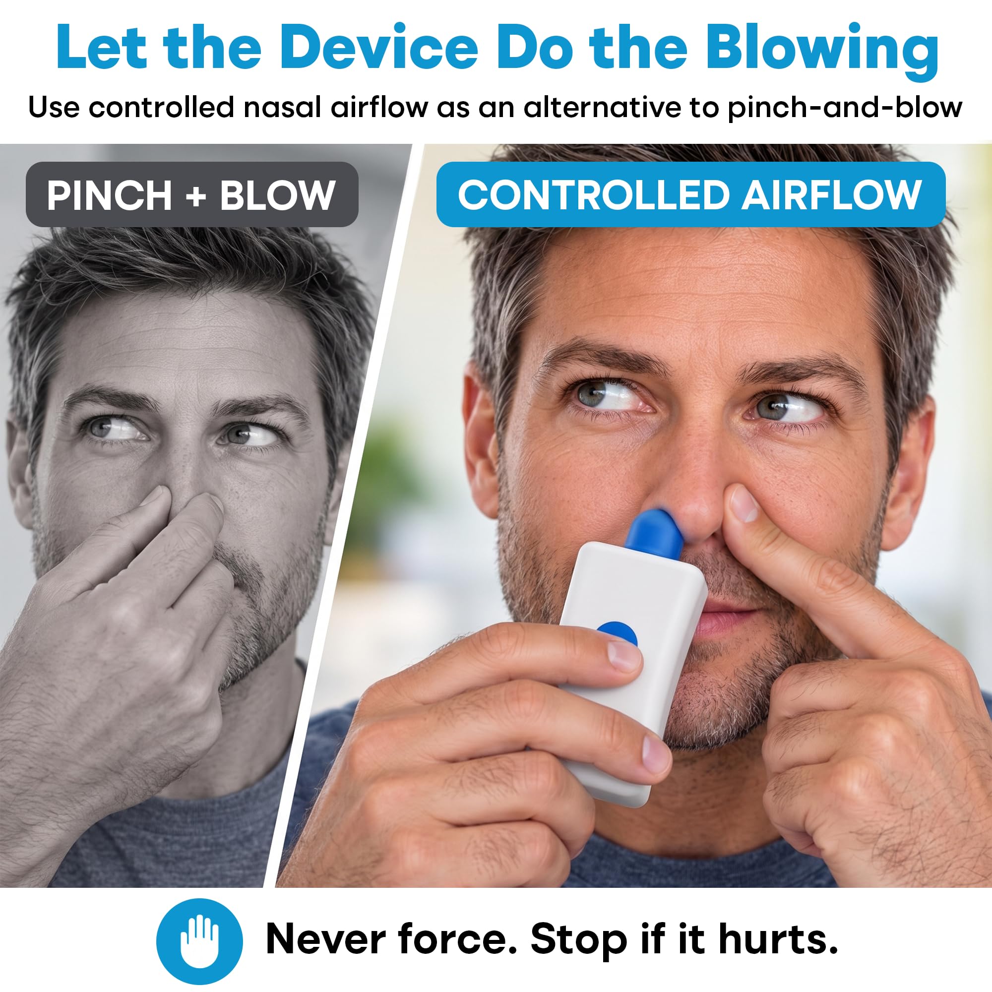Ear Pressure Relief Device by Tilcare: Electric Ear Popper & Eustachian Tube Unclogger for Flying and Colds, USB-C, 3 Tips — Amazon image 5