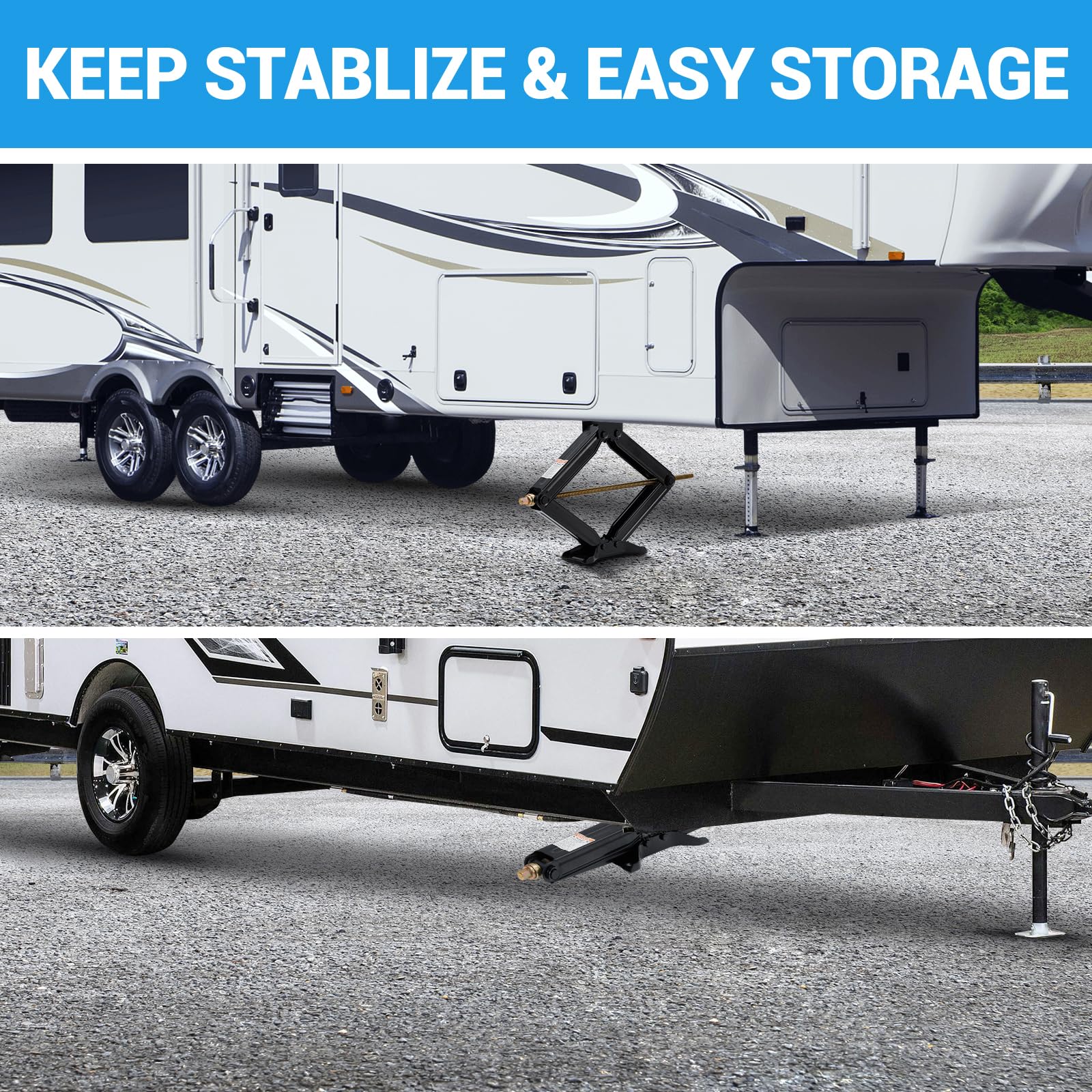 MAXXHAUL 70472 Solid Rubber Heavy Duty RV Stabilizer Scissor Jacks ...