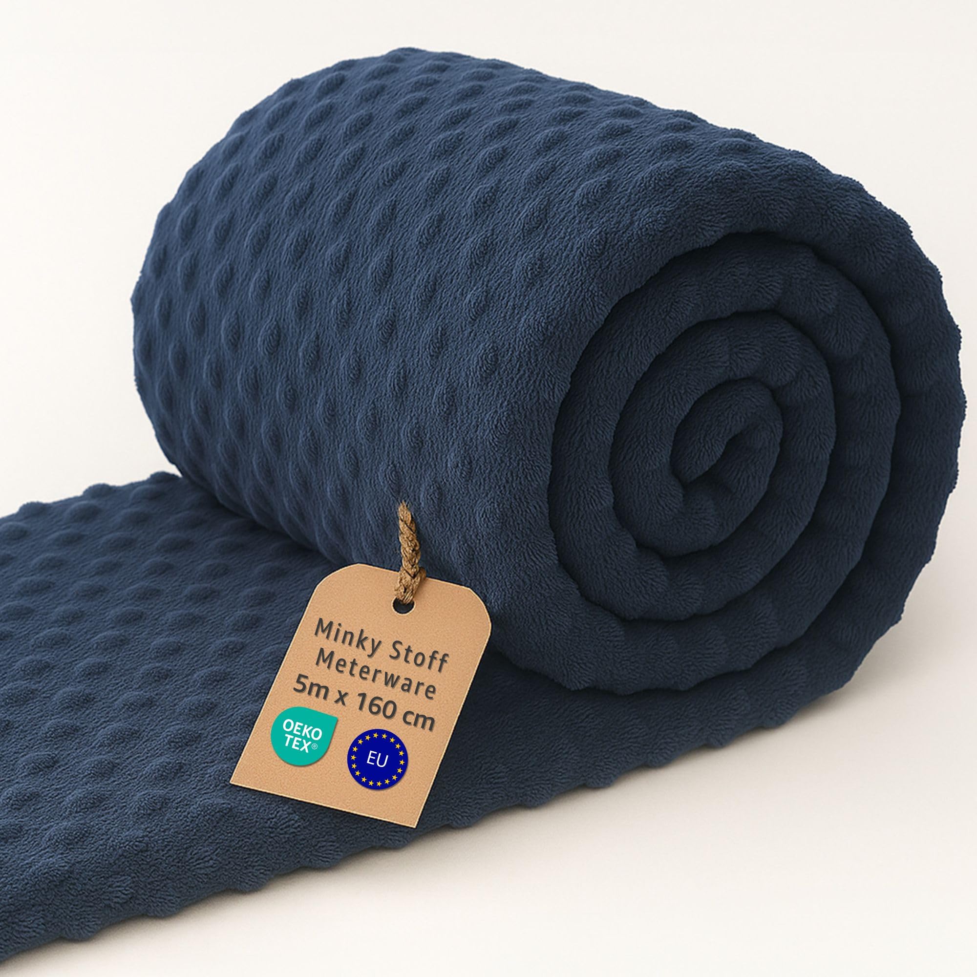 Plush Fabric by the metre 5 M - Soft Plush Fabric for Sewing Crafts Decoration Perfect for Clothing Blankets Cushions Accessories and DIY Couture Projects Oeko-Tex Navy Blue โ image 1
