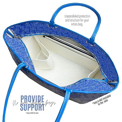 Miniatura 6 de Purse Organizer for Artois MM Bag Organizer, Artois PM Bag Organizer, Artois MM Insert, Handmade 3mm Wool Premium Felt Snug Sturdy Silver Zipper